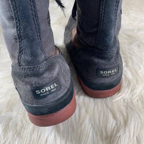 Sorel Grey Canvas Military Boots Size 11 Lace Up - Picture 2 of 5